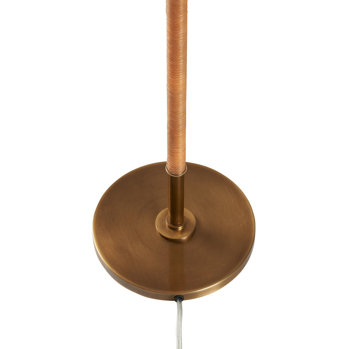 Amelia Rattan Floor Lamp - Aged Brass