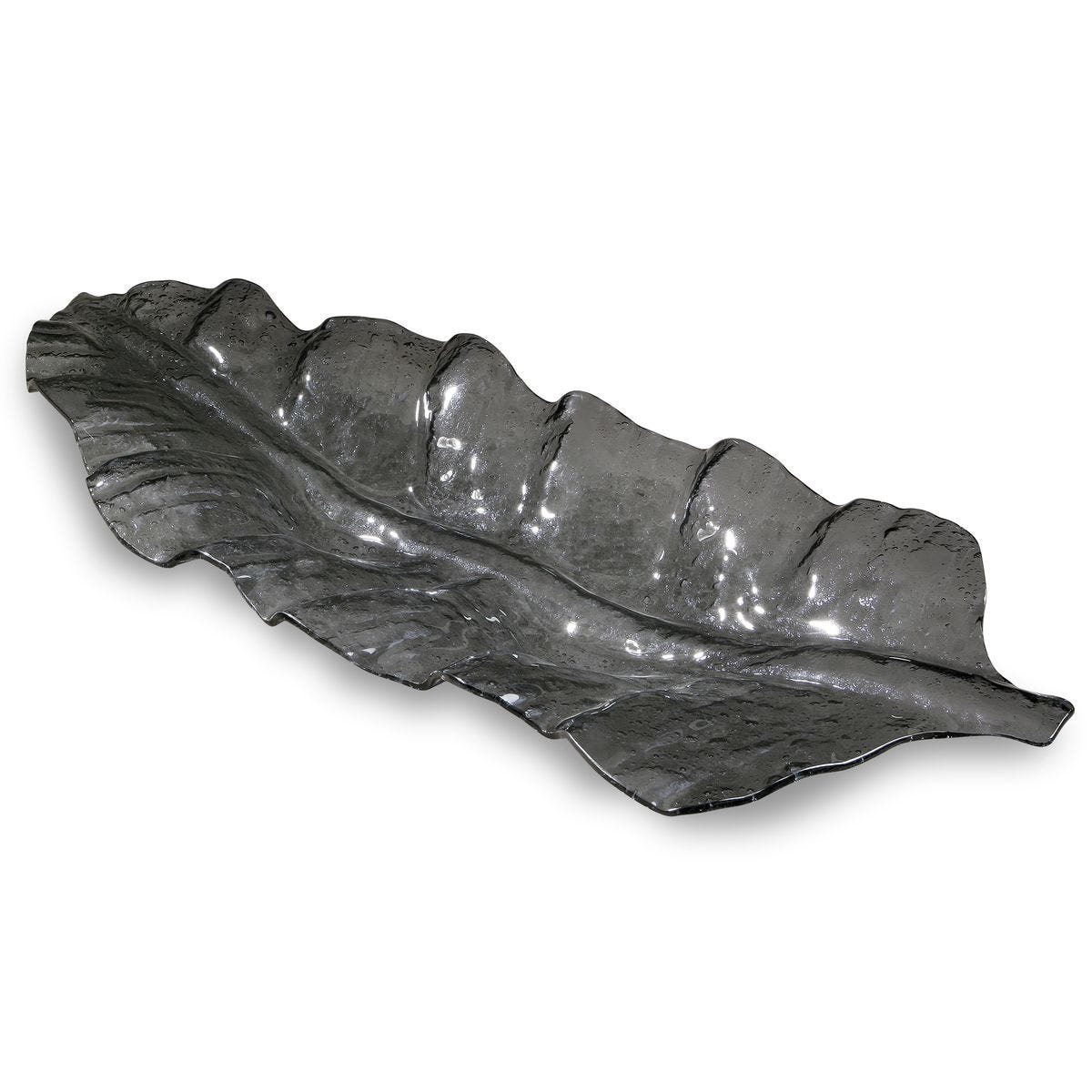 Smoked Leaf Tray - Kings Fine Art & Decor