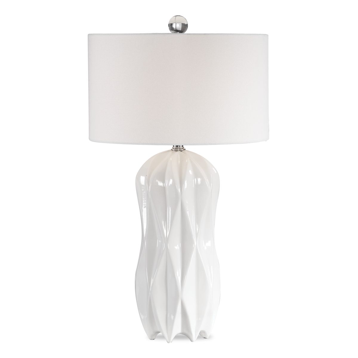 Malena Table Lamp, White - Kings Fine Art & Decor
