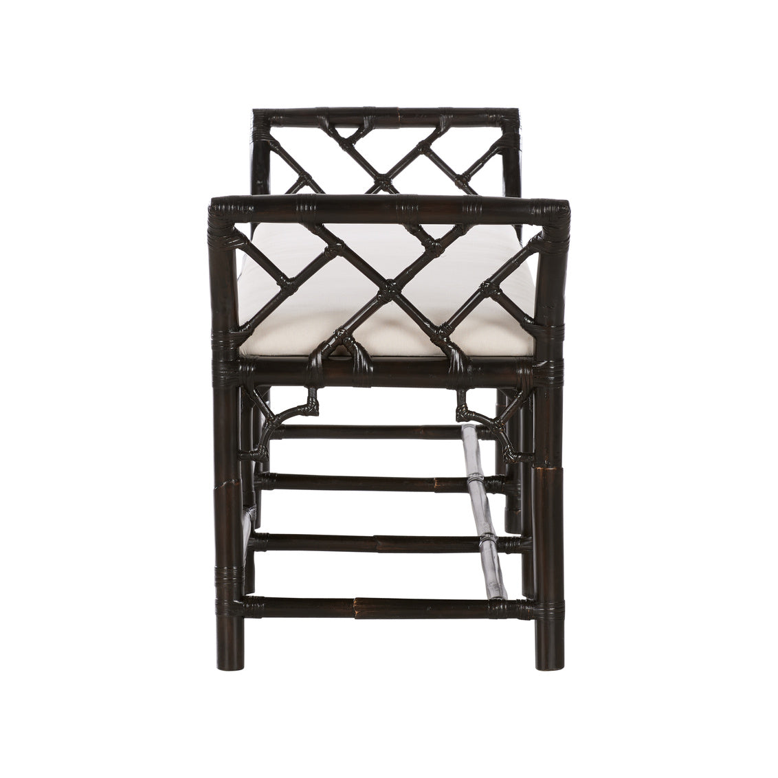 Chippendale Bamboo Regency Bench - Cracked Pepper
