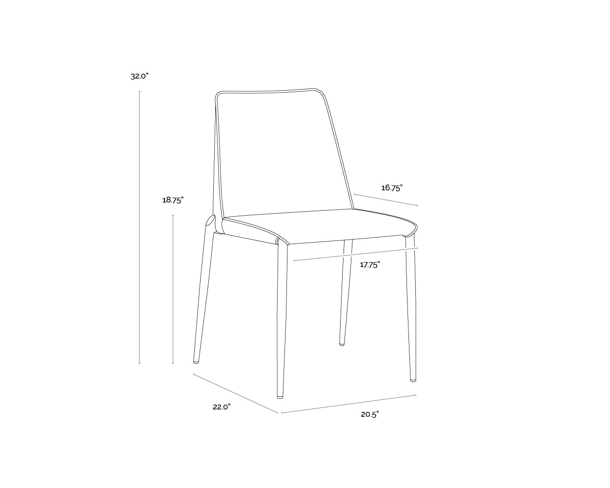 renee-stackable-dining-chair-antique-brass-107880 - view 10