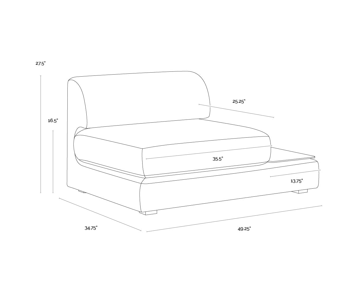 harmony-modular-armless-chair-right-shelf-108800 - view 9