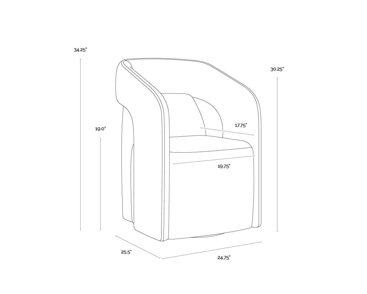 kendrick-wheeled-dining-armchair-110033 - view 20