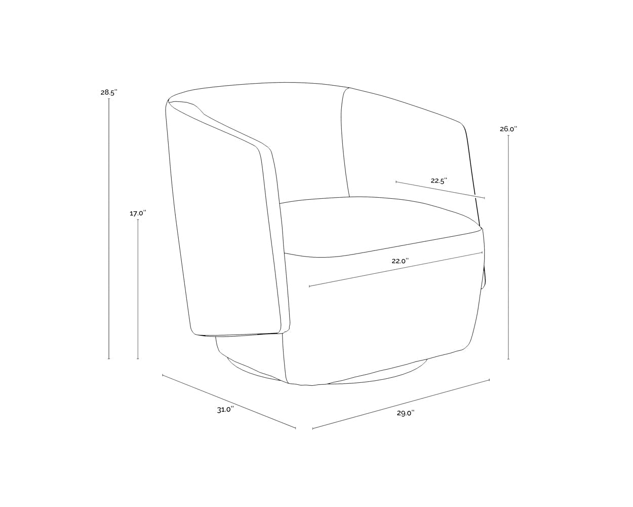 sarina-swivel-lounge-chair-109912 - view 11