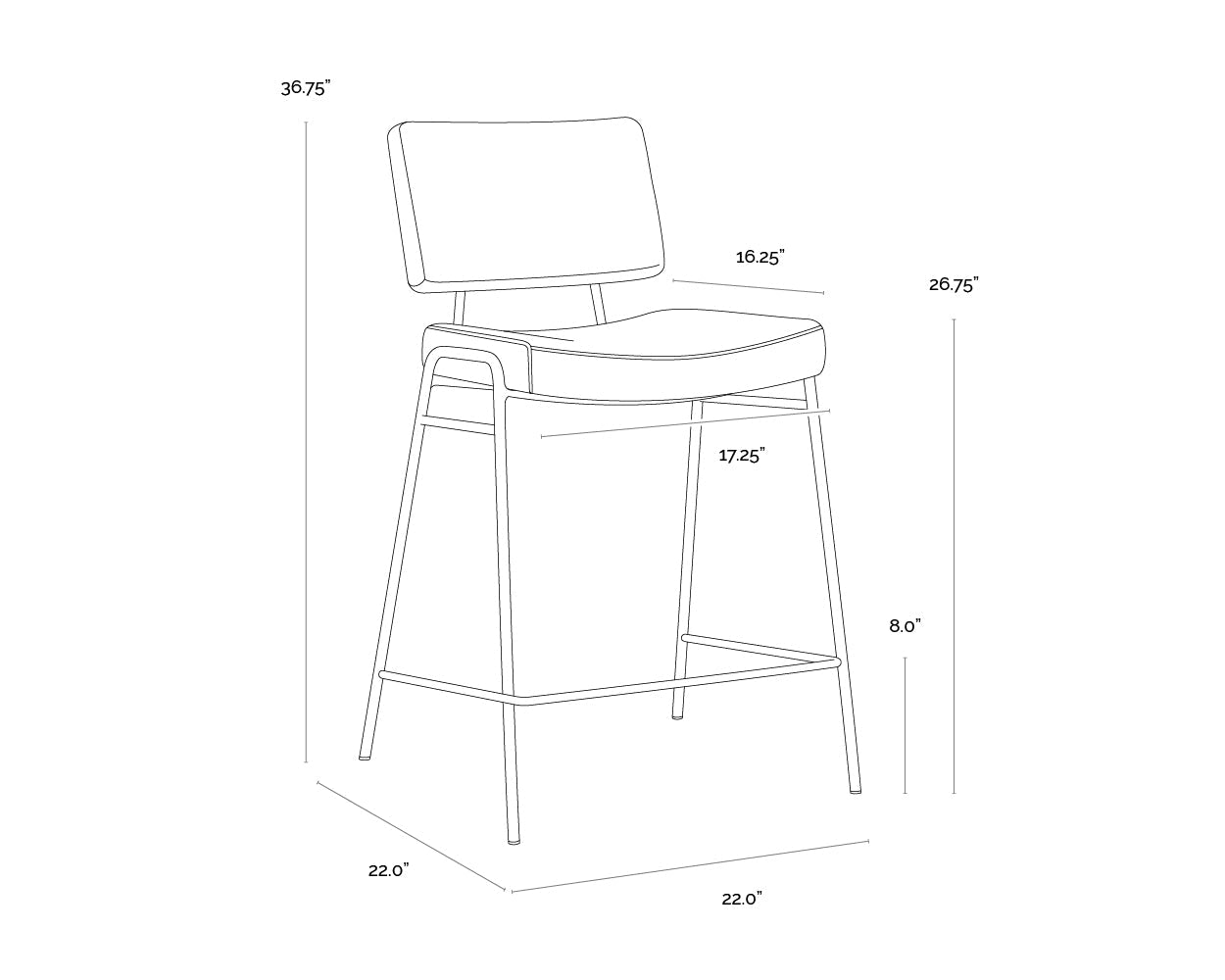 brinley-counter-stool-gold-110471 - view 9