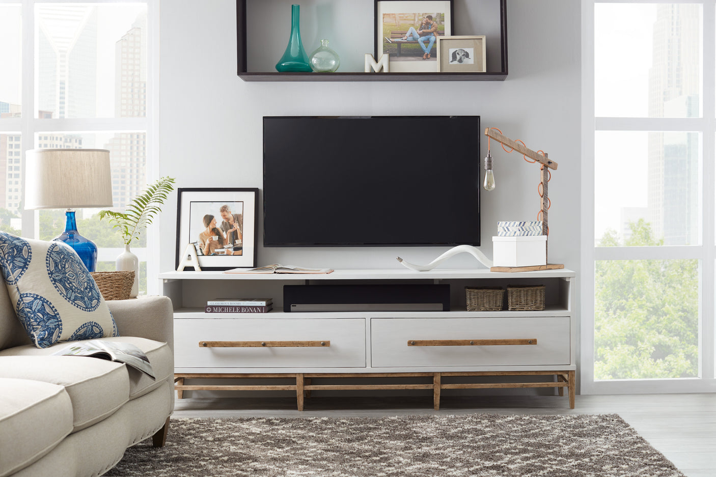 Hooker Furniture Urban Elevation Low Entertainment Console 1620-55488-WH
