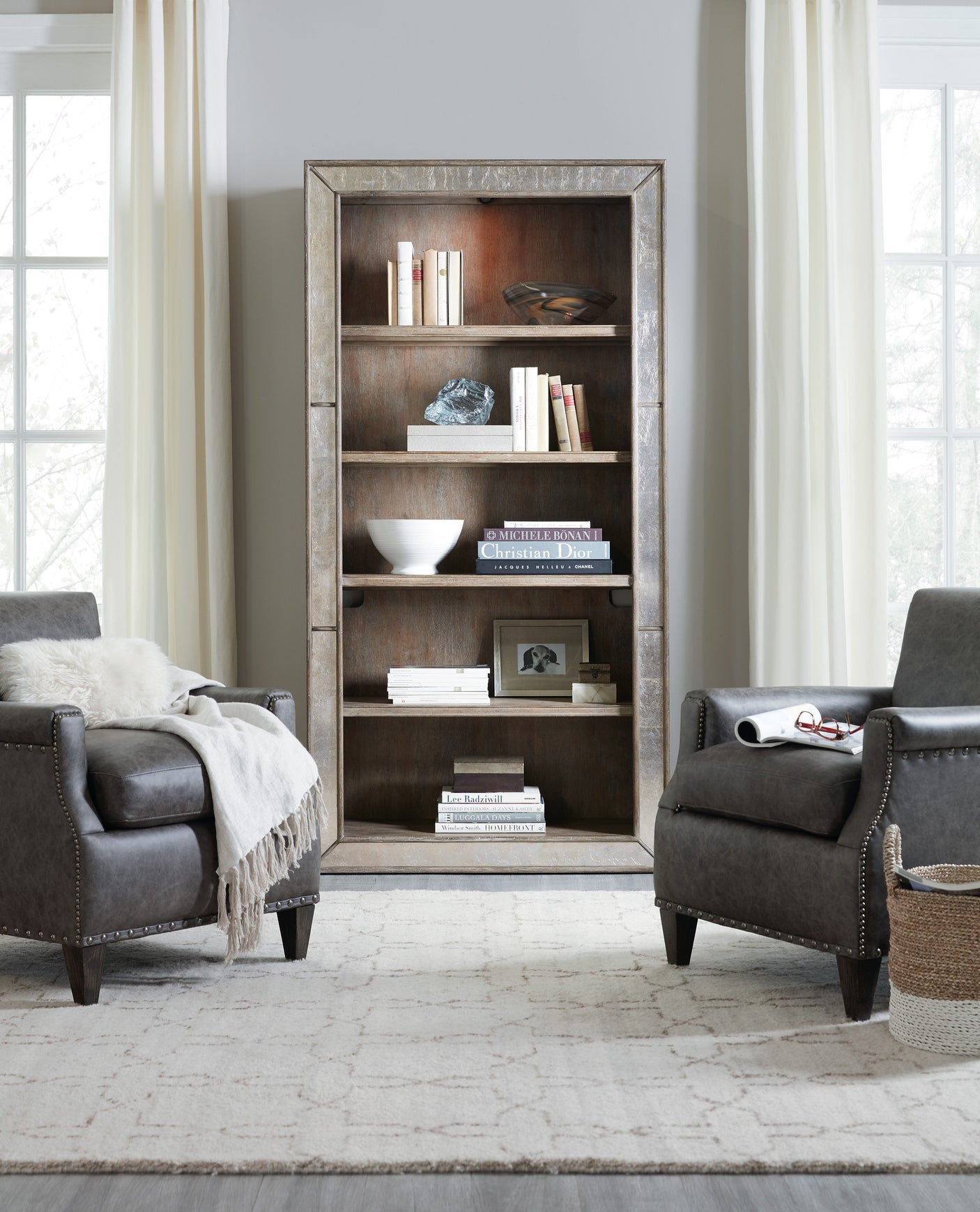 Hooker Furniture Rustic Glam Bookcase 1641-10445-LTWD
