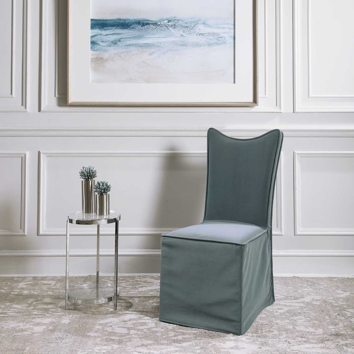 Delroy Armless Chair, Gray, 2 Per Box, Priced Each