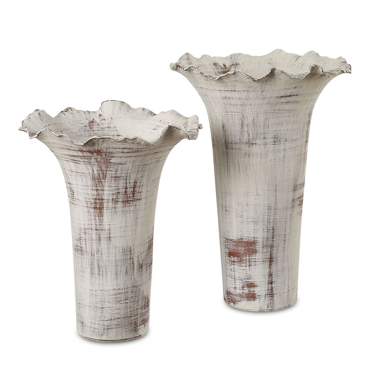 Ruffled Petal, Vases, S/2 - Kings Fine Art & Decor
