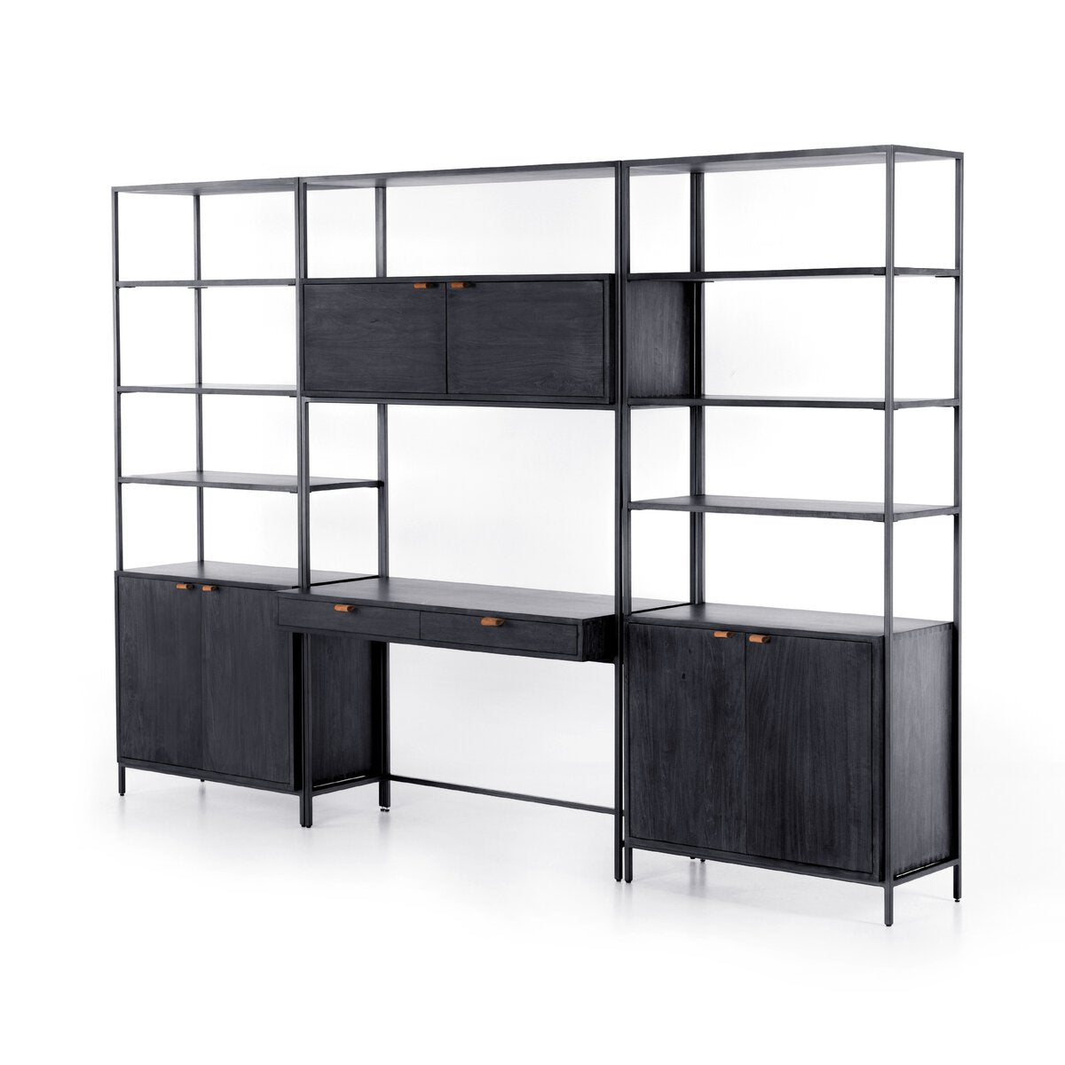 Trey Modular Wall Desk With 2 Bookcases - Kings Fine Art & Decor