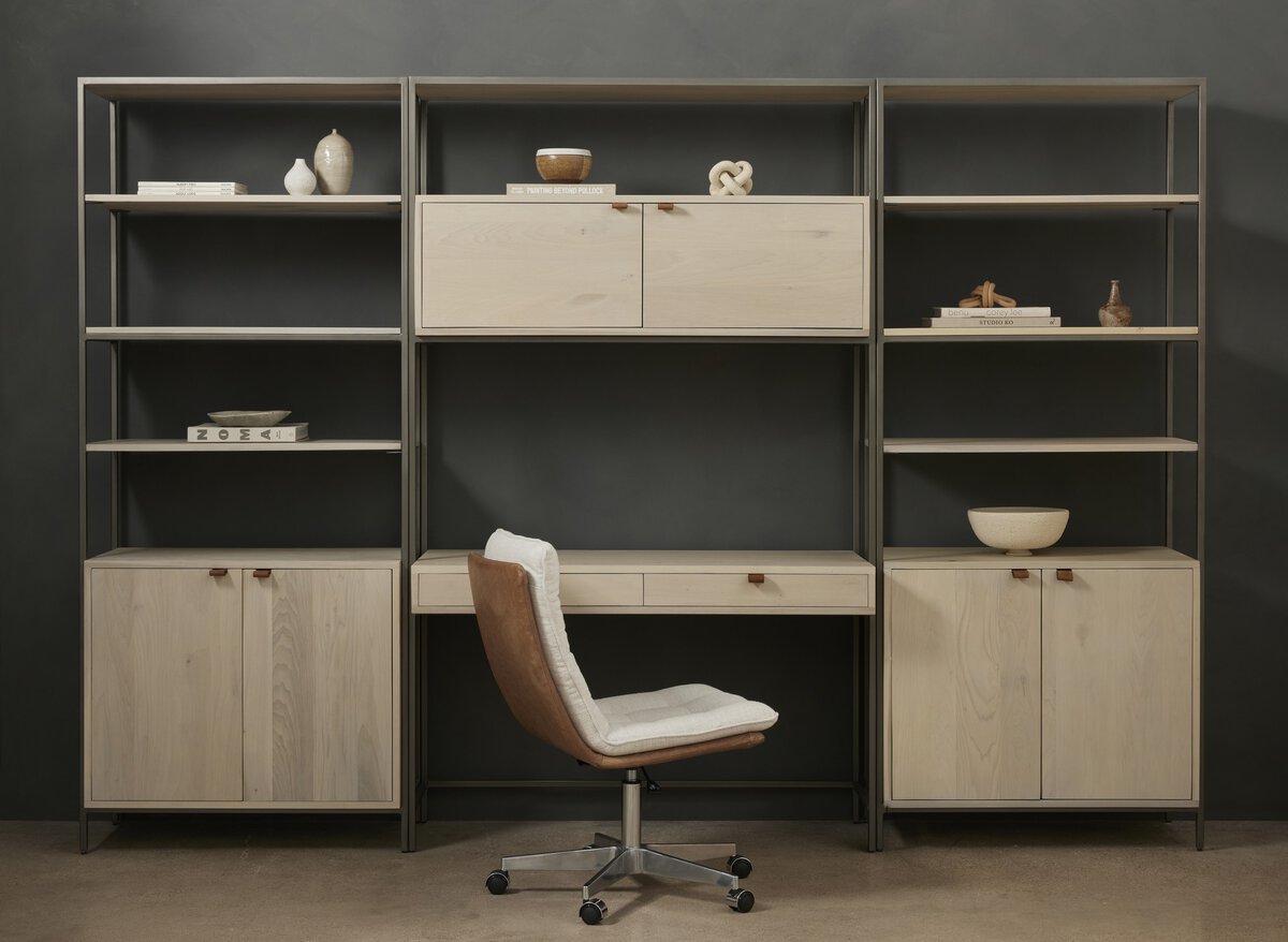 Trey Modular Wall Desk With 2 Bookcases - Kings Fine Art & Decor