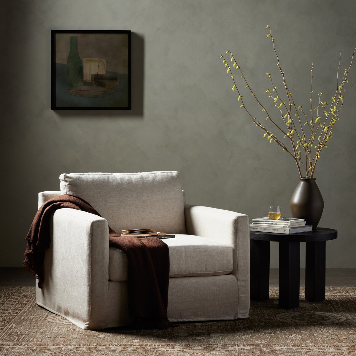 Hampton Slipcover Swivel Chair - Kings Fine Art & Decor