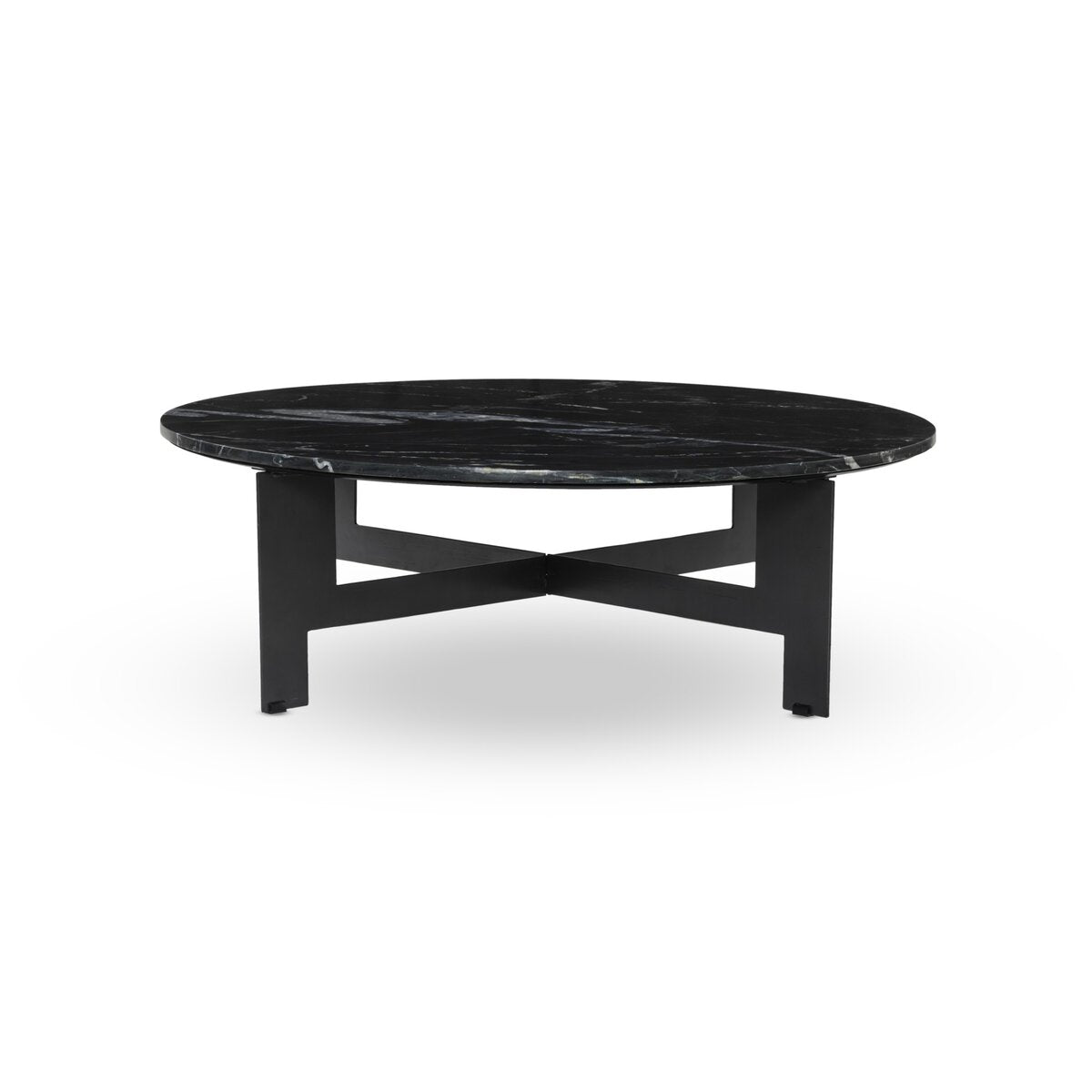 Marble Round Coffee Table With Iron - Kings Fine Art & Decor