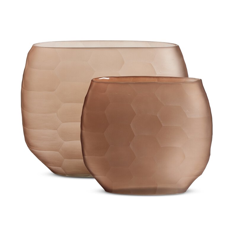 Textured Glass Oval Vases - Kings Fine Art & Decor