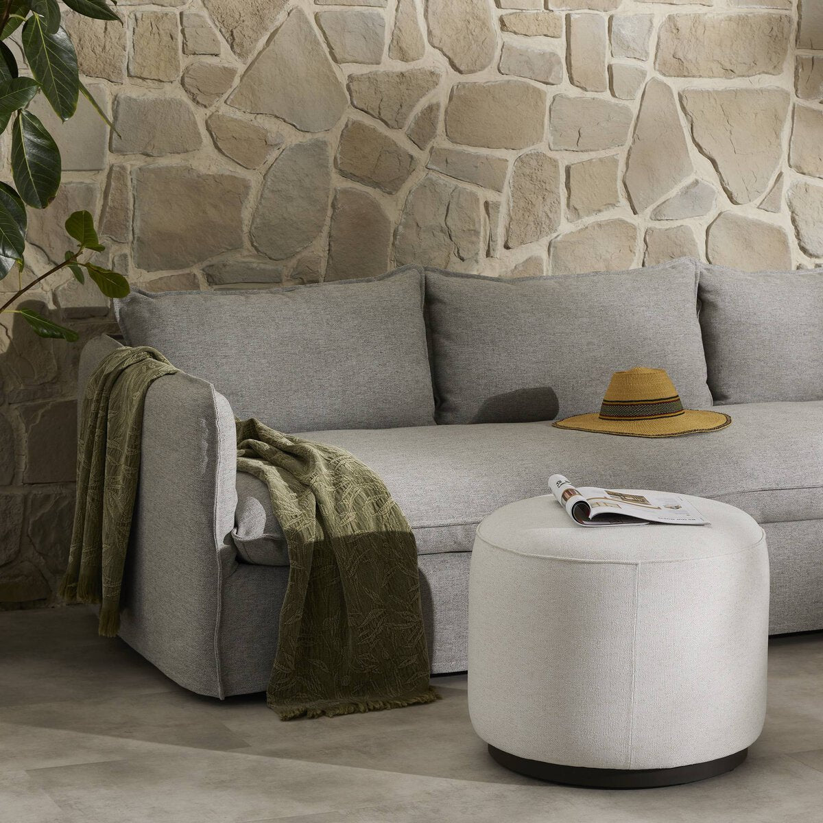 Sinclair Outdoor Ottoman - Kings Fine Art & Decor