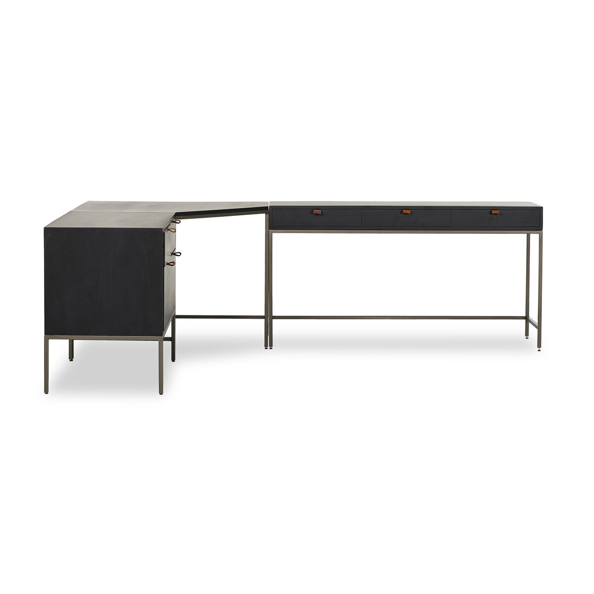 Trey Wide Filing Cabinet Desk System - Kings Fine Art & Decor