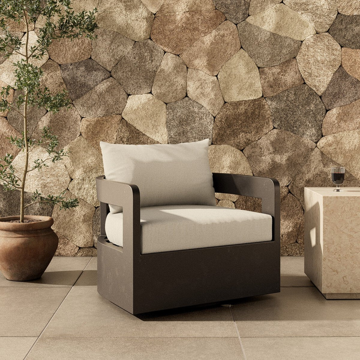 Jackson Outdoor Metal Swivel Chair - Kings Fine Art & Decor