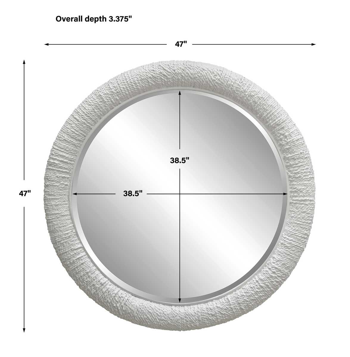 Mariner Round Mirror, White