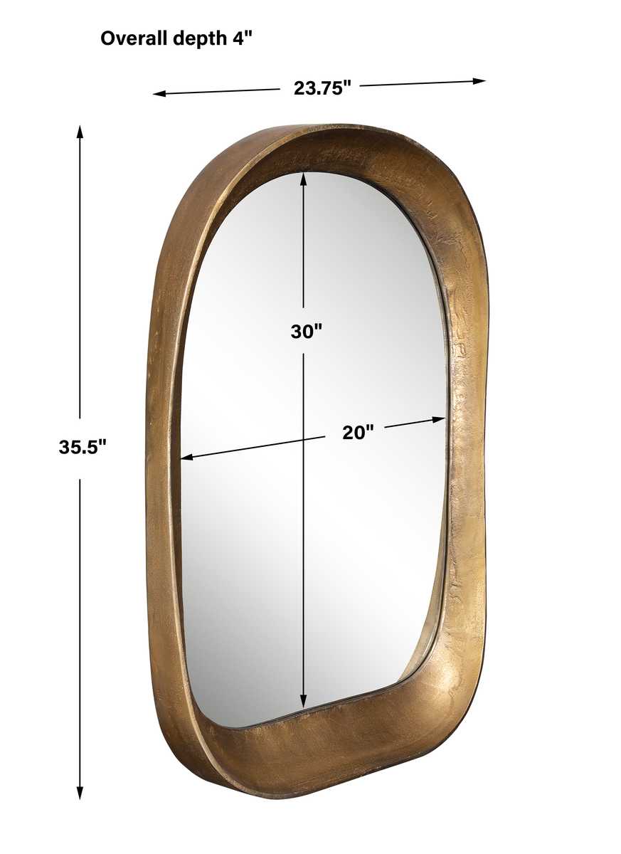 Bradano Arch Mirror, Brass