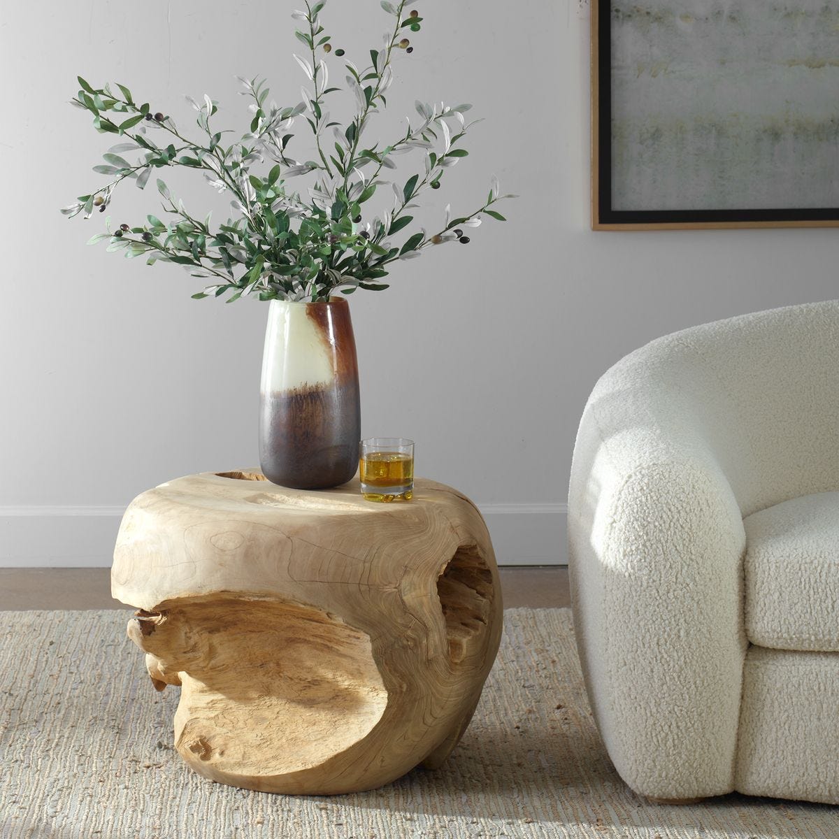 Sola Side Table, Bleached