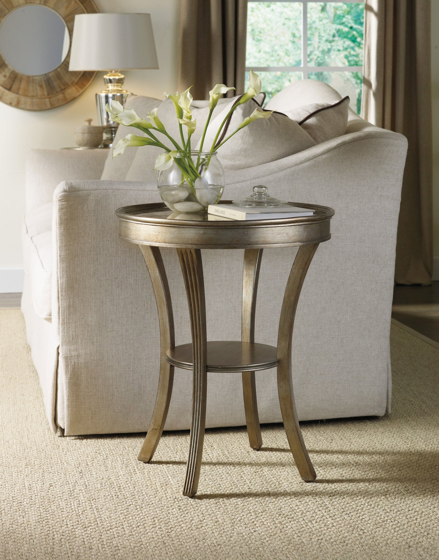 Hooker Furniture Sanctuary Round Mirrored Accent Table - Visage 3014-50001