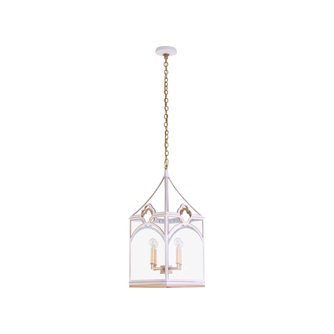 Quatrefoil Lantern - White