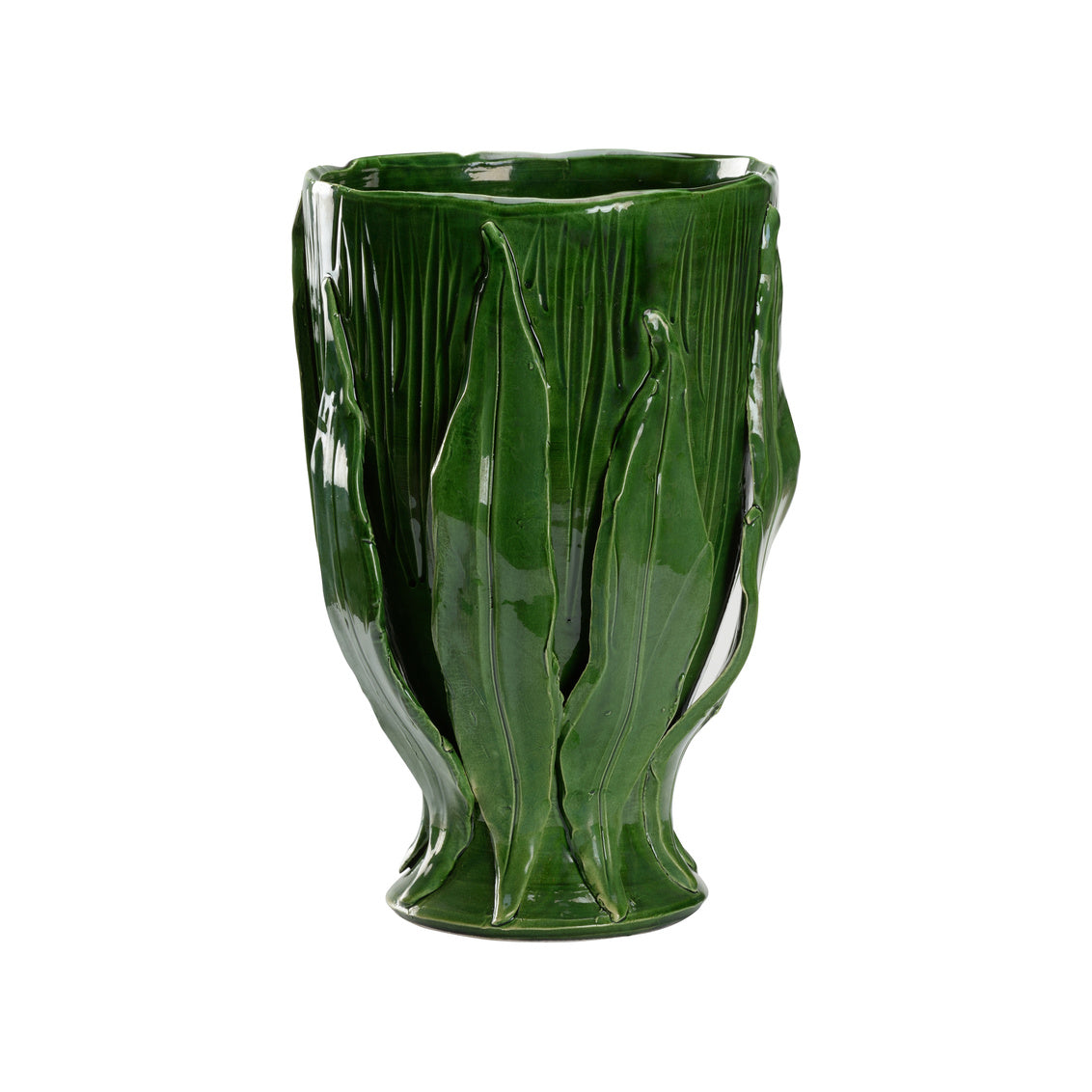 Umbria Footed Vase - Green