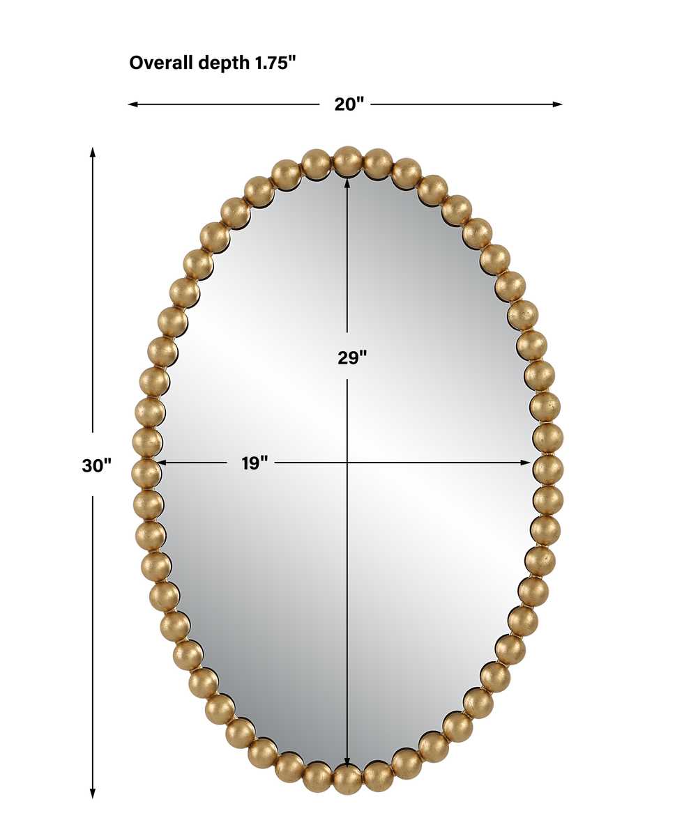 Serna Oval Mirror, Gold