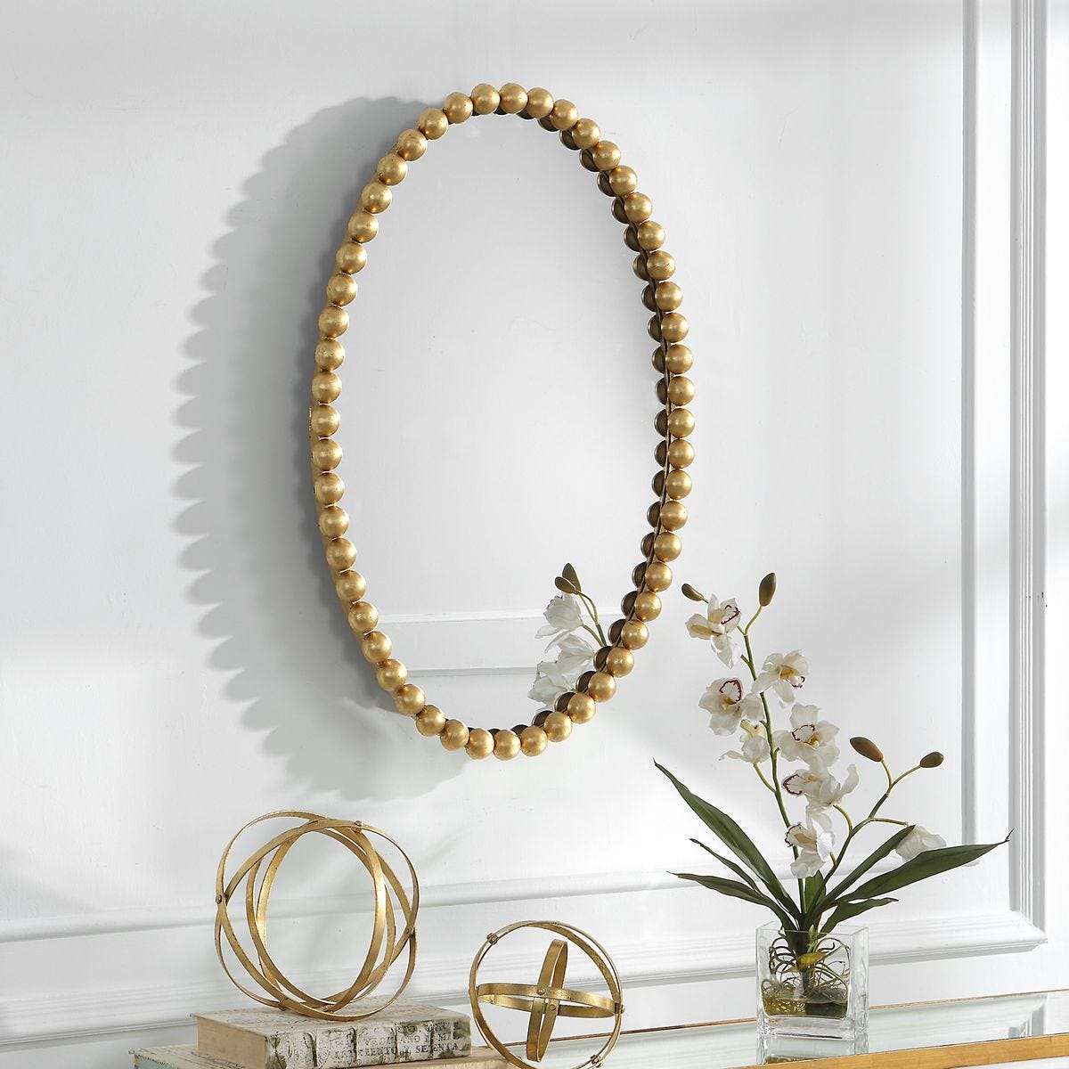 Serna Oval Mirror, Gold