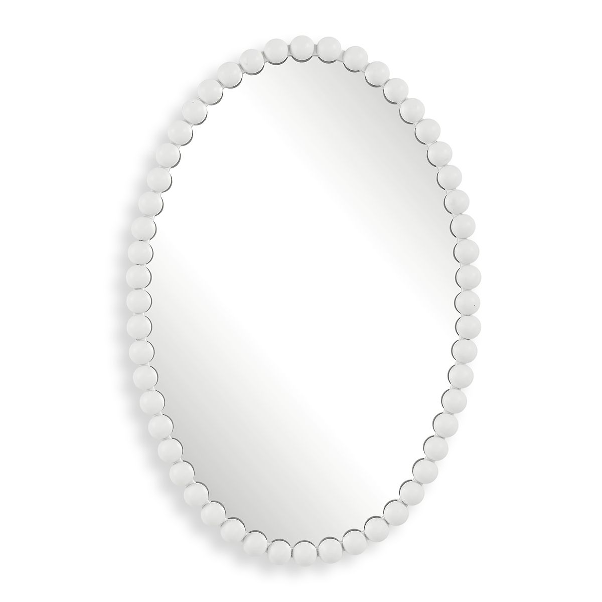 Serna Oval Mirror, White - Kings Fine Art & Decor