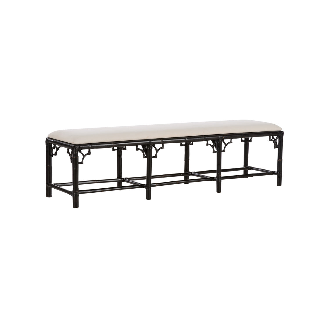 Chippendale Bamboo Bench - Cracked Pepper