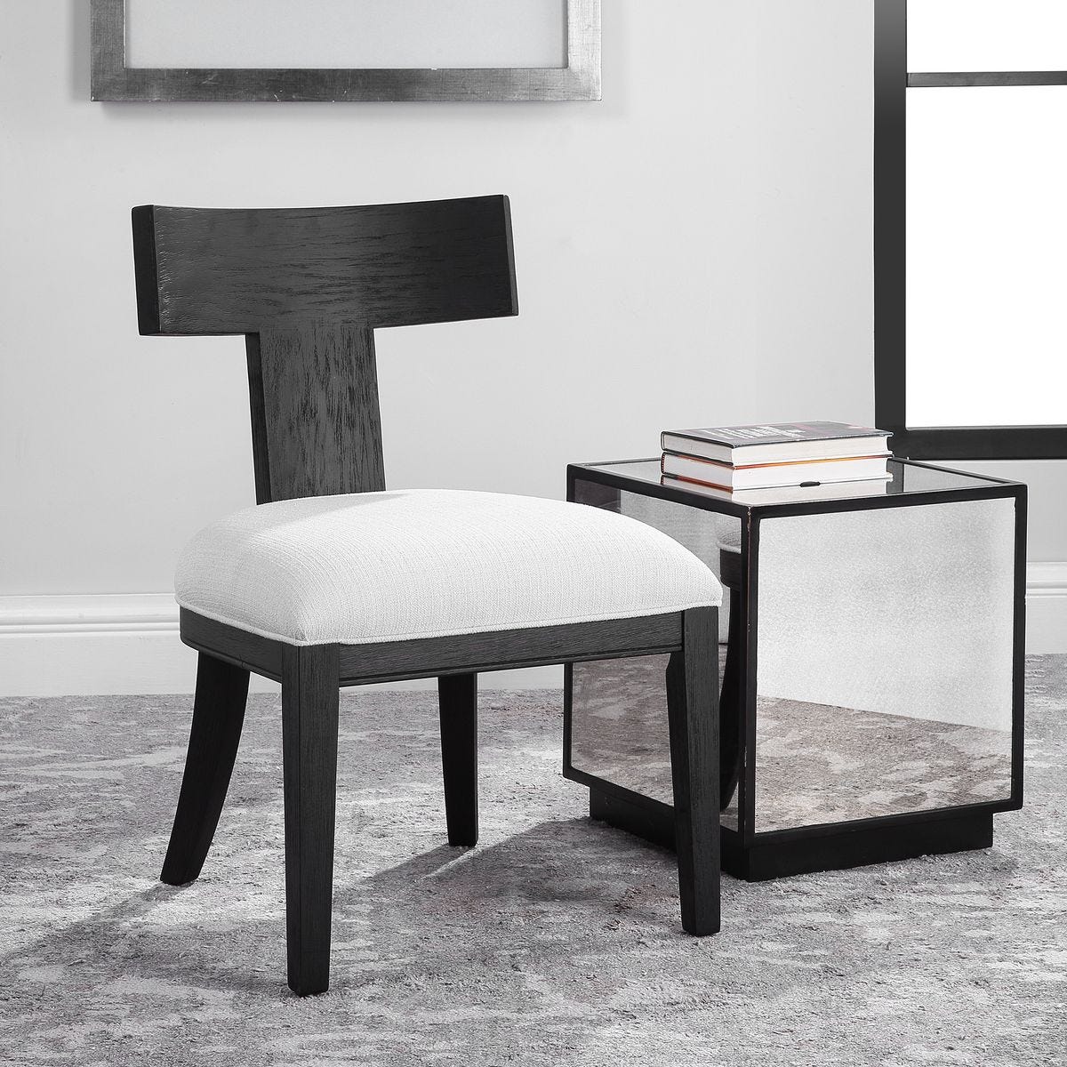Idris Armless Chair, Charcoal