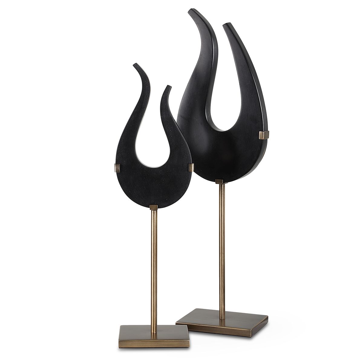 Black Flame, Sculptures, S/2 - Kings Fine Art & Decor