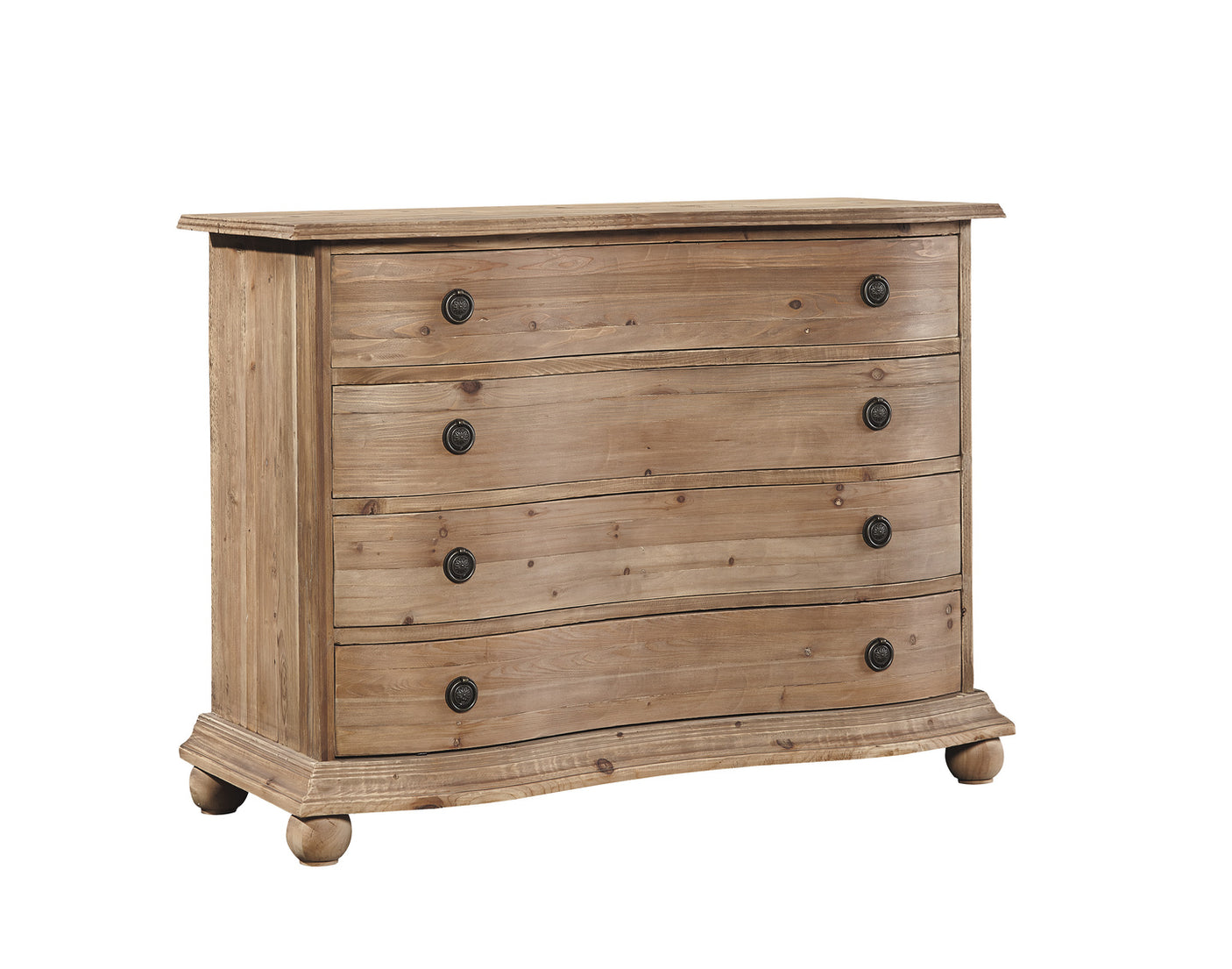 Pine Bowfront Chest - Kings Fine Art & Decor