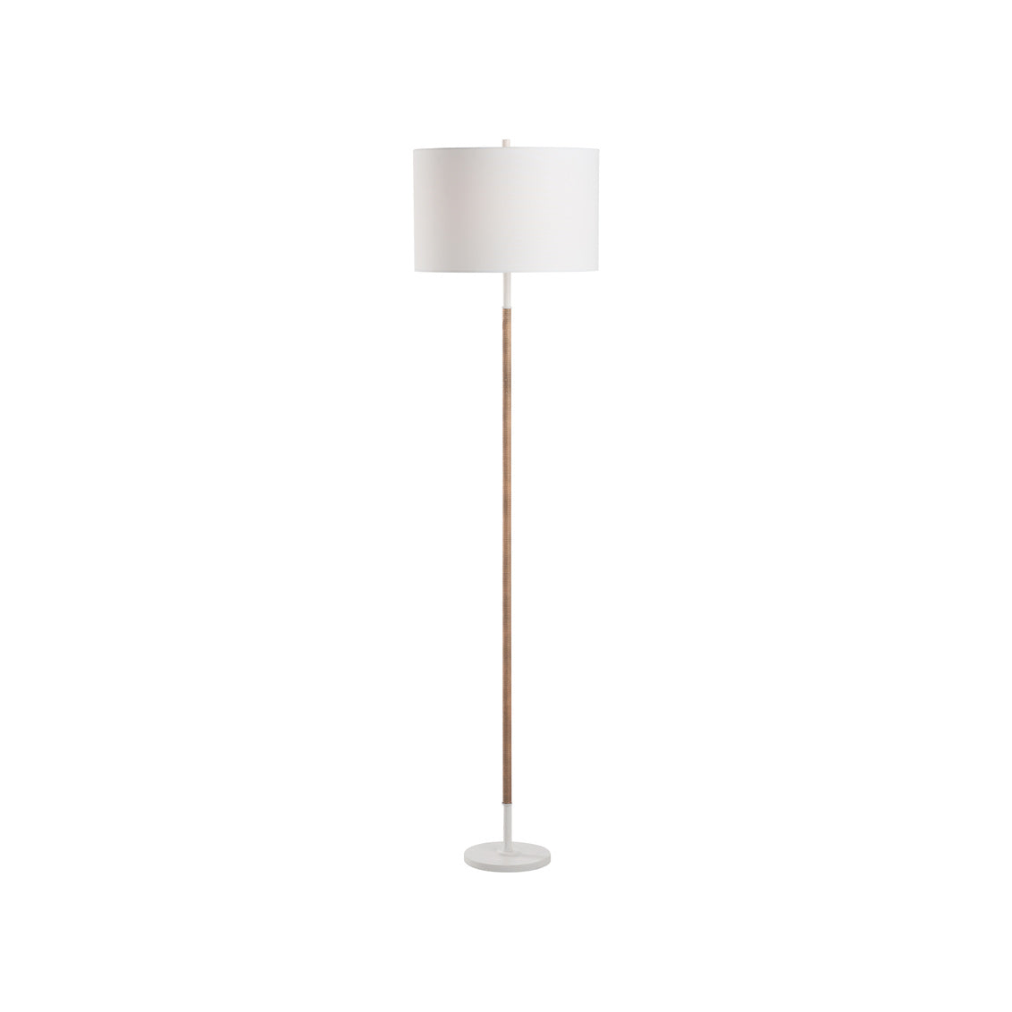 Amelia Rattan Floor Lamp - Matte White
