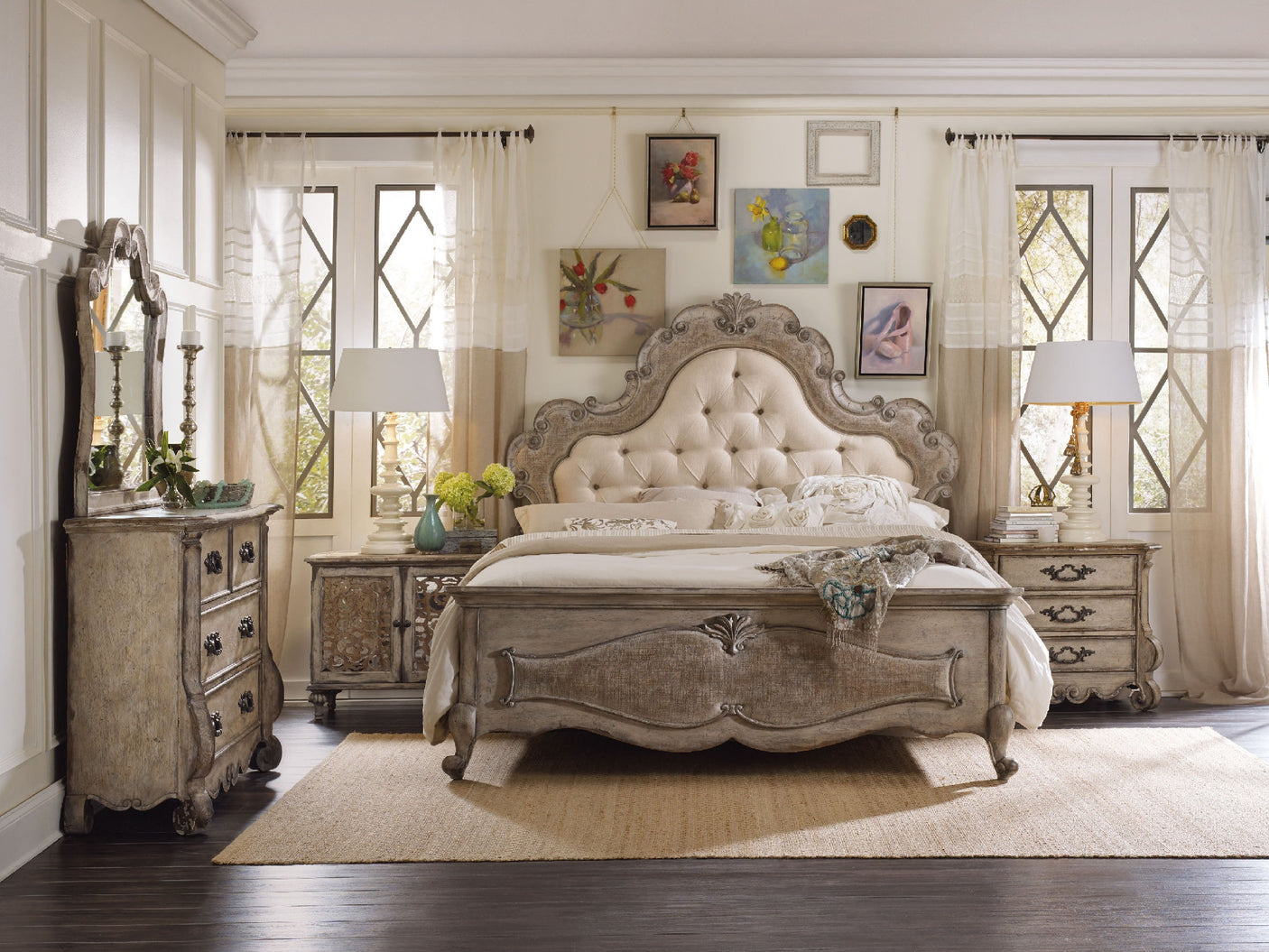 Hooker Furniture Chatelet Queen Upholstered Panel Bed 5450-90850