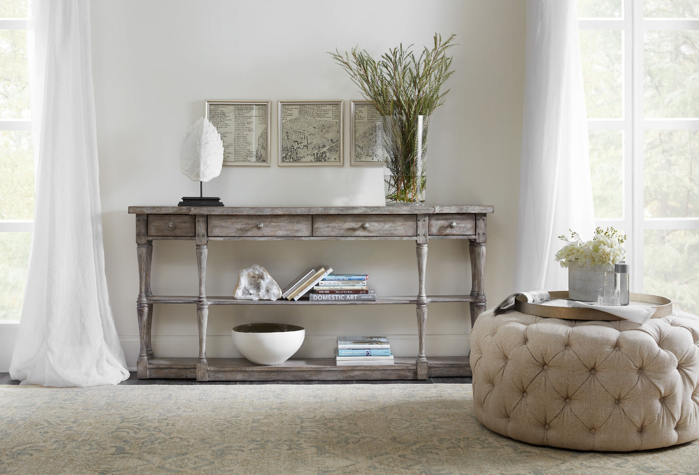 Hooker Furniture Sanctuary Four-Drawer Console 5620-85001-LTGY