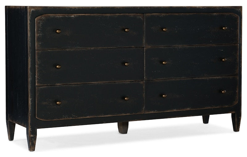 Hooker Furniture Ciao Bella Six-Drawer Dresser- Black 5805-90002-99