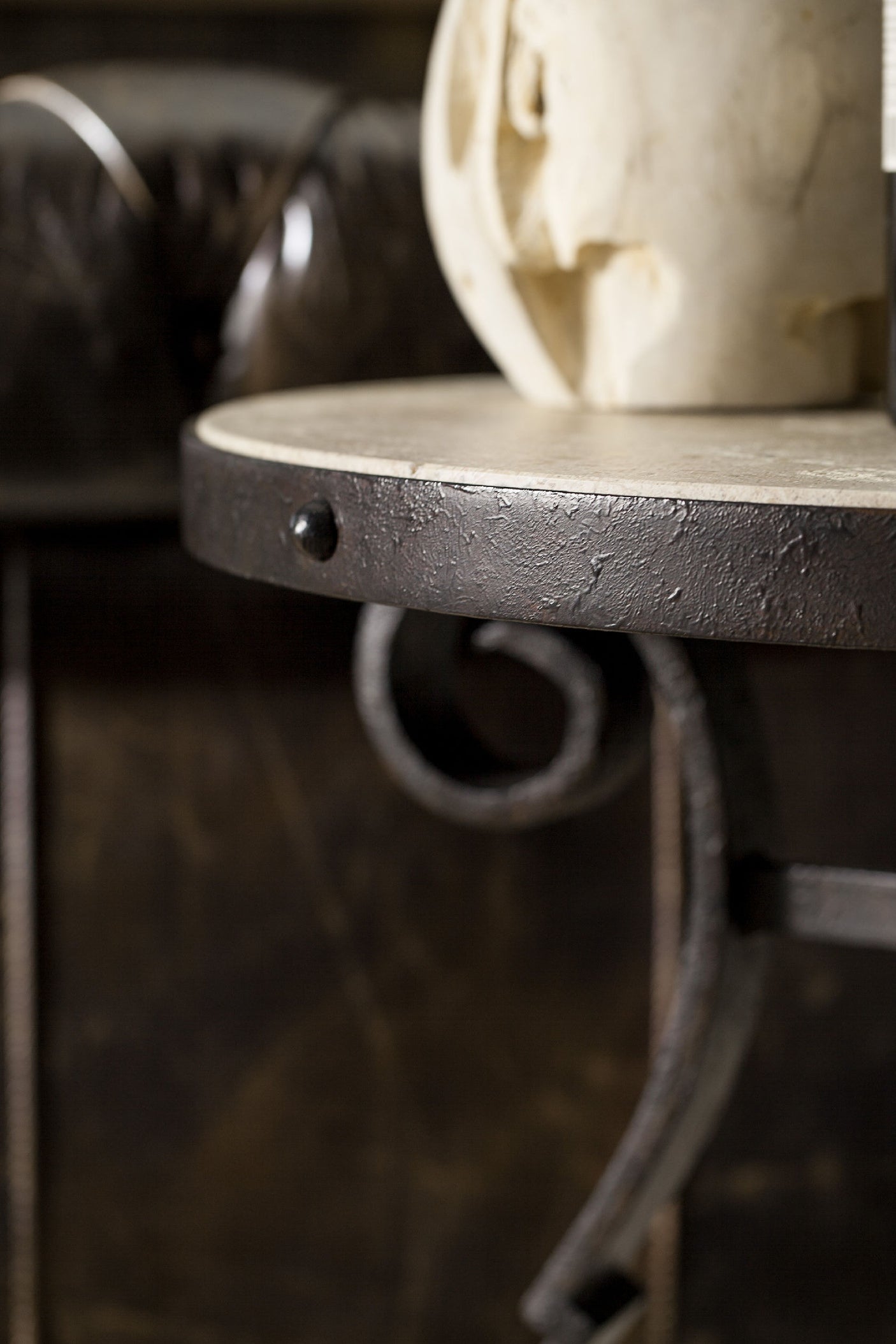 Hooker Furniture Luckenbach Metal and Stone End Table 5960-80113-MTL