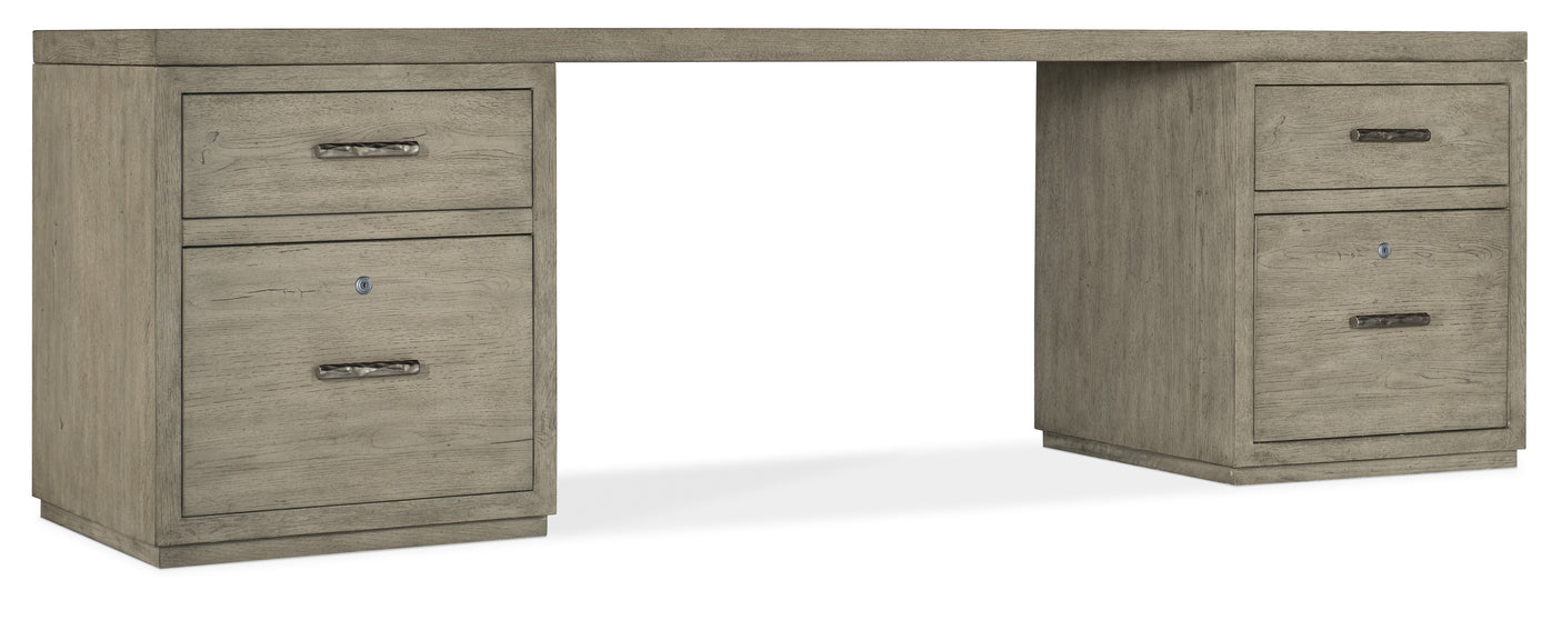 Hooker Furniture Linville Falls Desk - 96in Top-2 Small Files 6150-10921-85