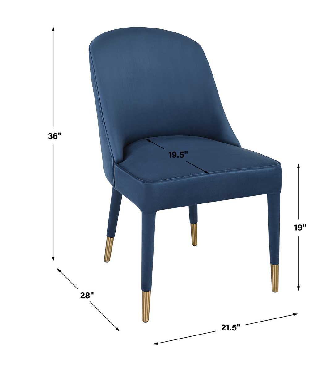 Brie Armless Chair, Sapphire, 2 Per Box, Priced Each