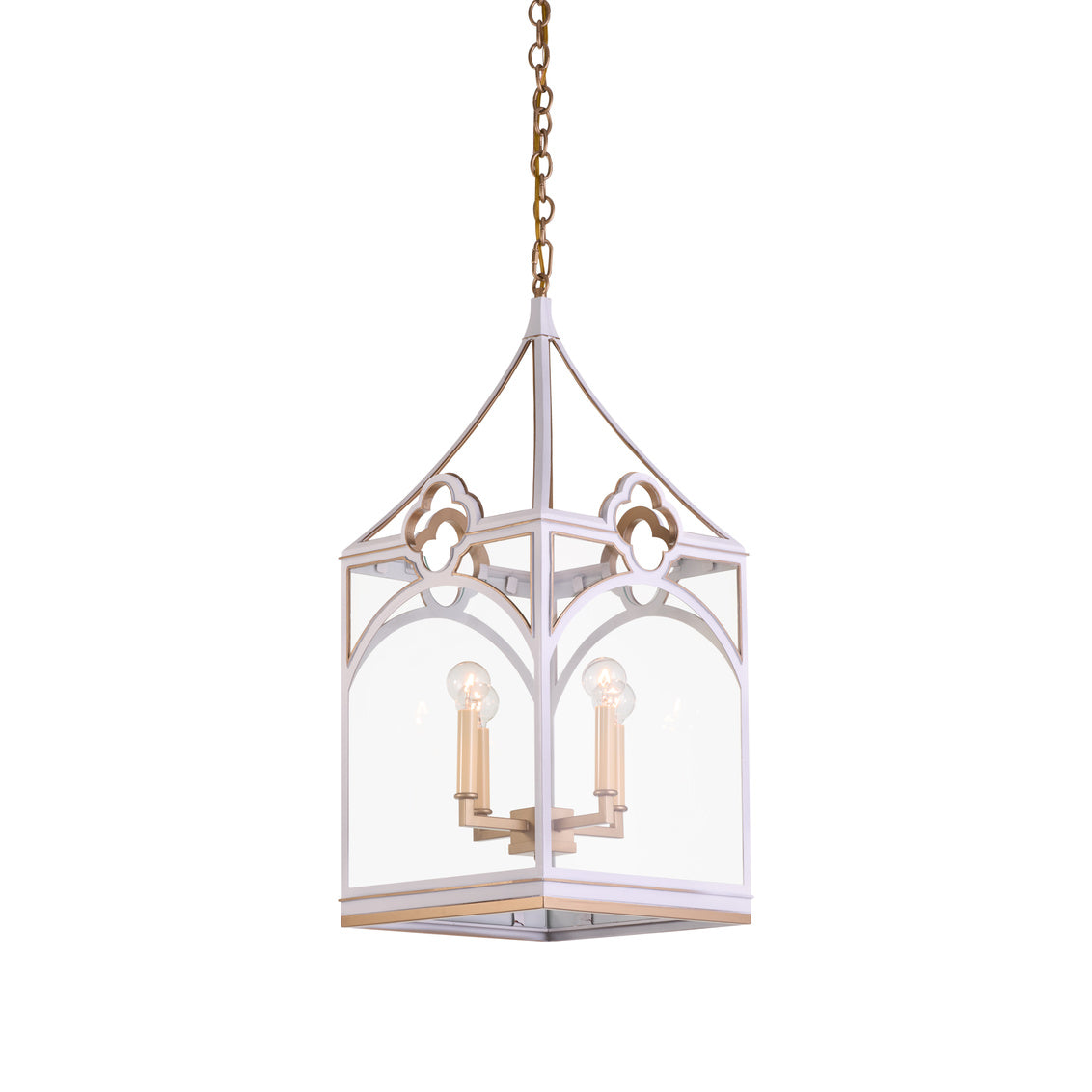 Quatrefoil Lantern - White