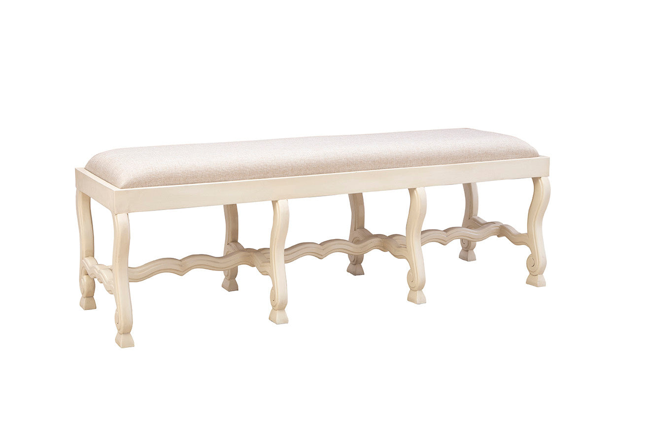 Cream Romeo Bench - Kings Fine Art & Decor
