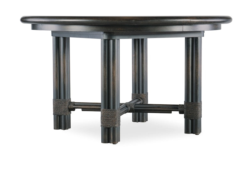 Hooker Furniture Retreat Pole Rattan Round Dining Table w/1-20in leaf 6950-75201-99
