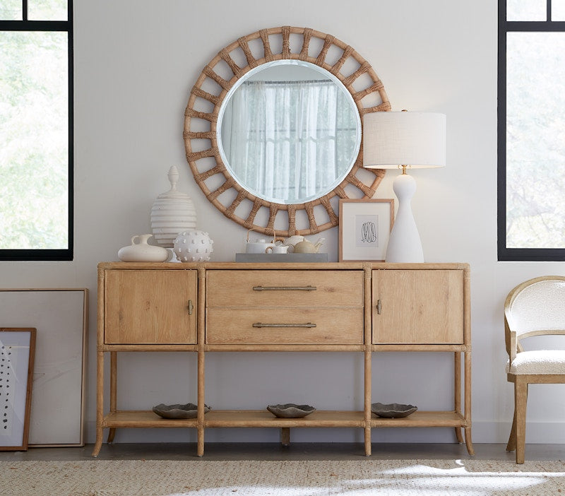 Hooker Furniture Retreat Pole Rattan Accent Mirror 6950-90005-80