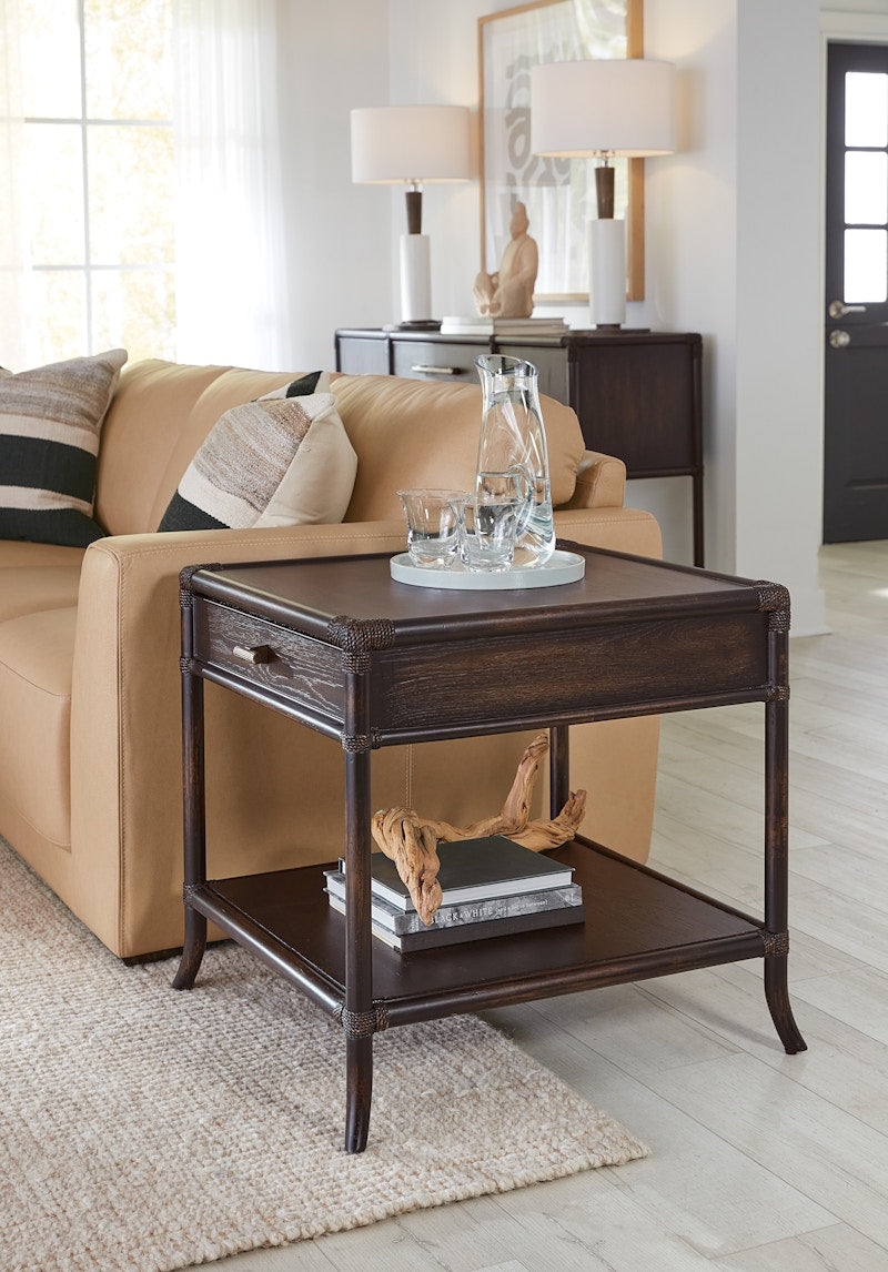 Hooker Furniture Retreat Pole Rattan End Table 6950-80213-99