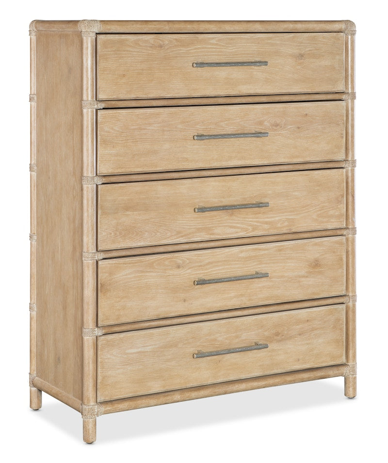 Hooker Furniture Retreat Pole Rattan Five-Drawer Chest 6950-90210-80