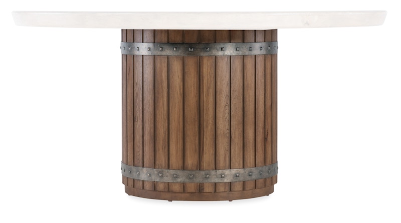 Vineyard Row Round Dining Table Barrel Base 6952-75203B-85