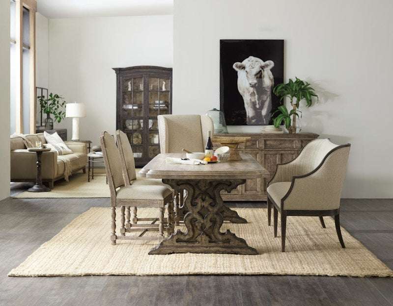 Hooker Furniture La Grange Le Vieux 86in Double Pedestal Table w/2-18in Leaves 6960-75200-81