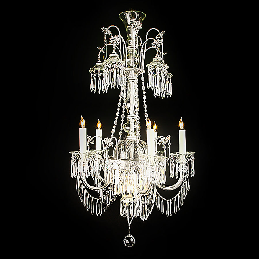 7730-MD0338L5 LT710301 5 Light Crystal Chandelier-Silver Finish (35Hx24D)